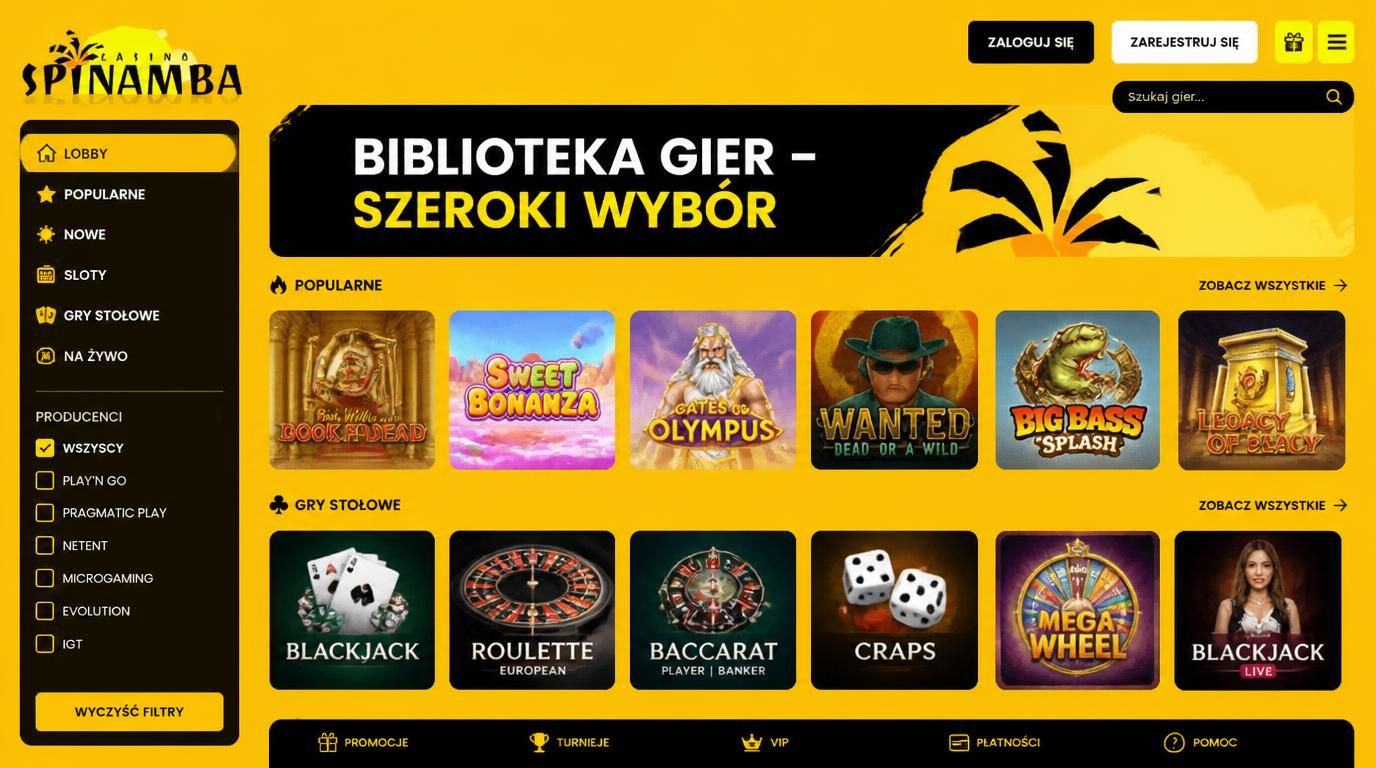 Lobby z wieloma grami i filtrami – szeroka, uporządkowana oferta
